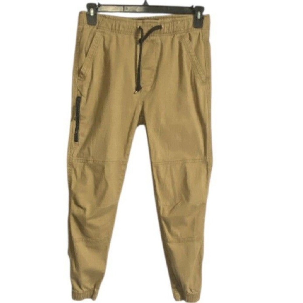 Plugg Drawstring Joggers Men’s Size Small Brown Streetwear Slant Pockets